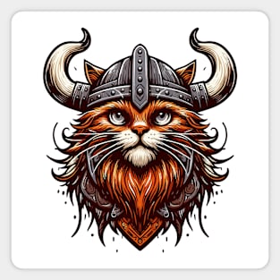 Funny Viking Warrior Cat Norse Mythology Anime Portrait Magnet